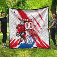 Personalized South Korea White Tiger Soccer Quilt Fierce Football Mascot Korean Flag