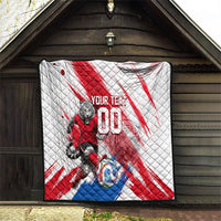 Personalized South Korea White Tiger Soccer Quilt Fierce Football Mascot Korean Flag