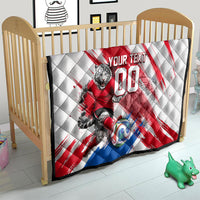 Personalized South Korea White Tiger Soccer Quilt Fierce Football Mascot Korean Flag