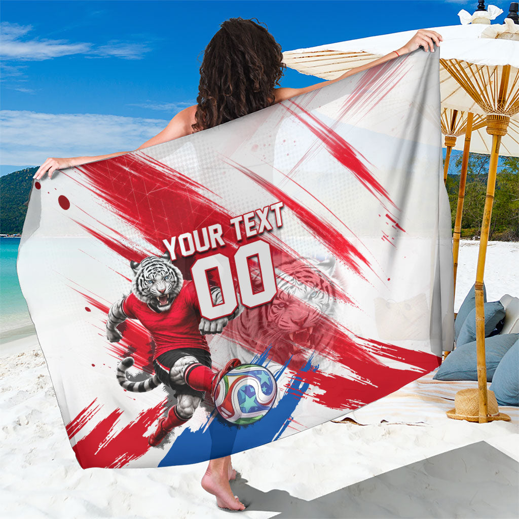 Personalized South Korea White Tiger Soccer Sarong Fierce Football Mascot Korean Flag