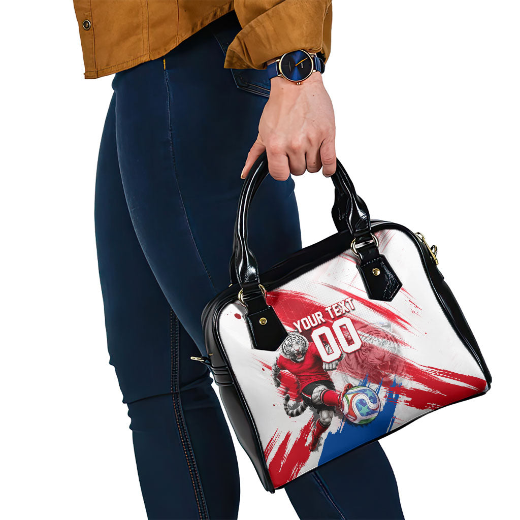 Personalized South Korea White Tiger Soccer Shoulder Handbag Fierce Football Mascot Korean Flag