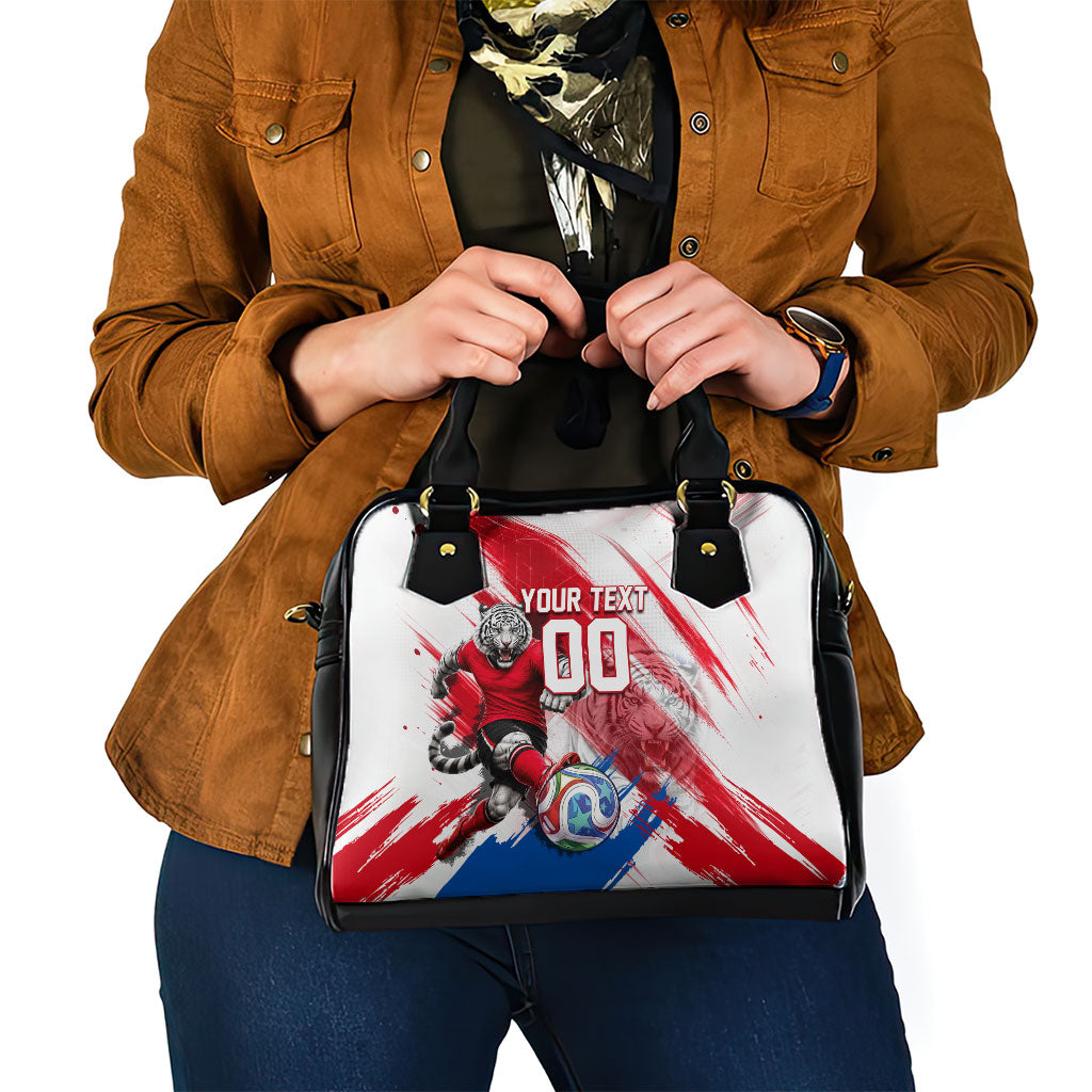 Personalized South Korea White Tiger Soccer Shoulder Handbag Fierce Football Mascot Korean Flag