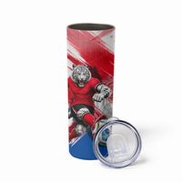 Personalized South Korea White Tiger Soccer Skinny Tumbler Fierce Football Mascot Korean Flag