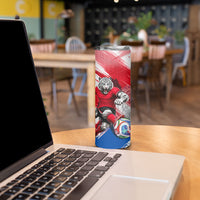 Personalized South Korea White Tiger Soccer Skinny Tumbler Fierce Football Mascot Korean Flag