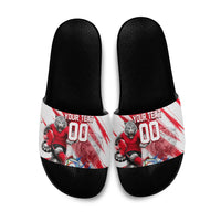Personalized South Korea White Tiger Soccer Slide Sandals Fierce Football Mascot Korean Flag