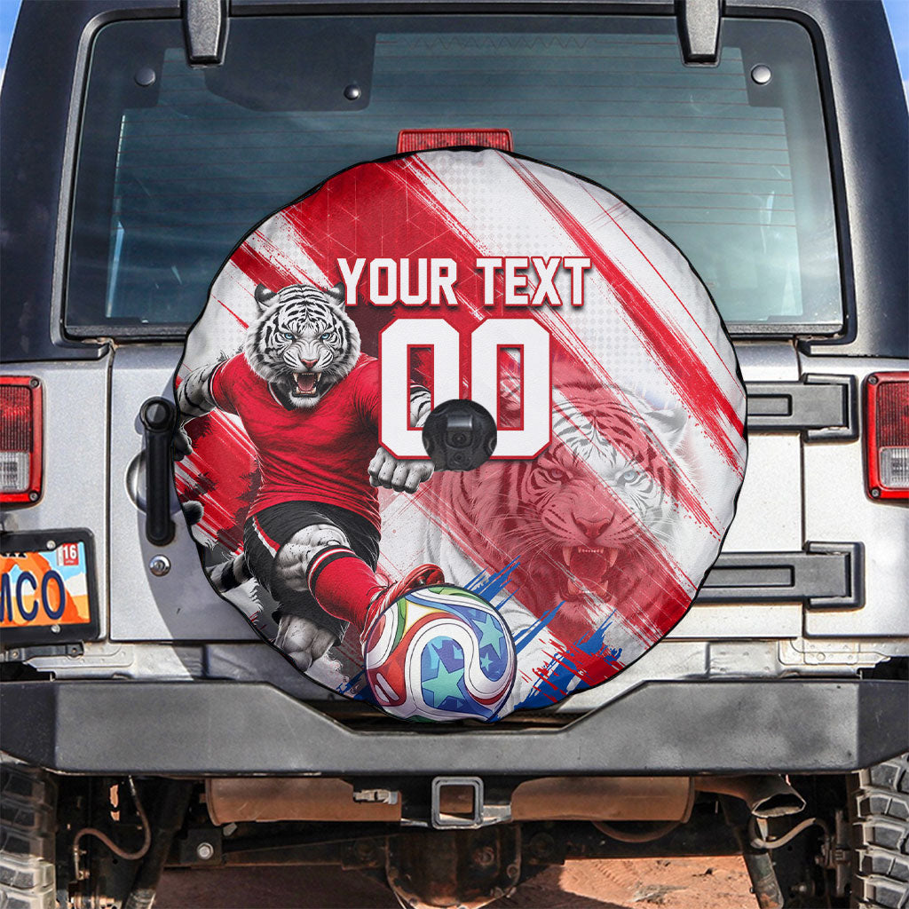 Personalized South Korea White Tiger Soccer Spare Tire Cover Fierce Football Mascot Korean Flag