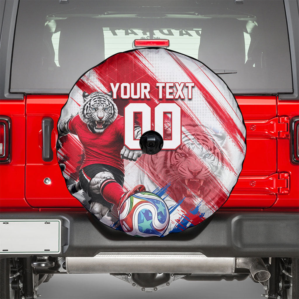 Personalized South Korea White Tiger Soccer Spare Tire Cover Fierce Football Mascot Korean Flag