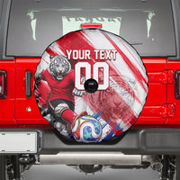 Personalized South Korea White Tiger Soccer Spare Tire Cover Fierce Football Mascot Korean Flag