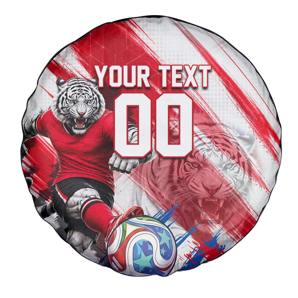 Personalized South Korea White Tiger Soccer Spare Tire Cover Fierce Football Mascot Korean Flag