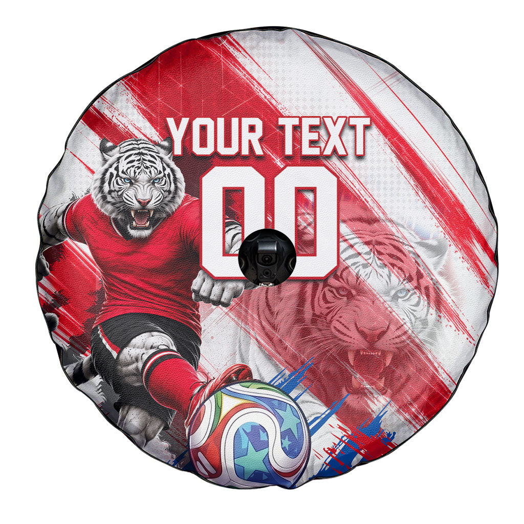 Personalized South Korea White Tiger Soccer Spare Tire Cover Fierce Football Mascot Korean Flag