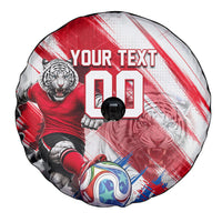 Personalized South Korea White Tiger Soccer Spare Tire Cover Fierce Football Mascot Korean Flag