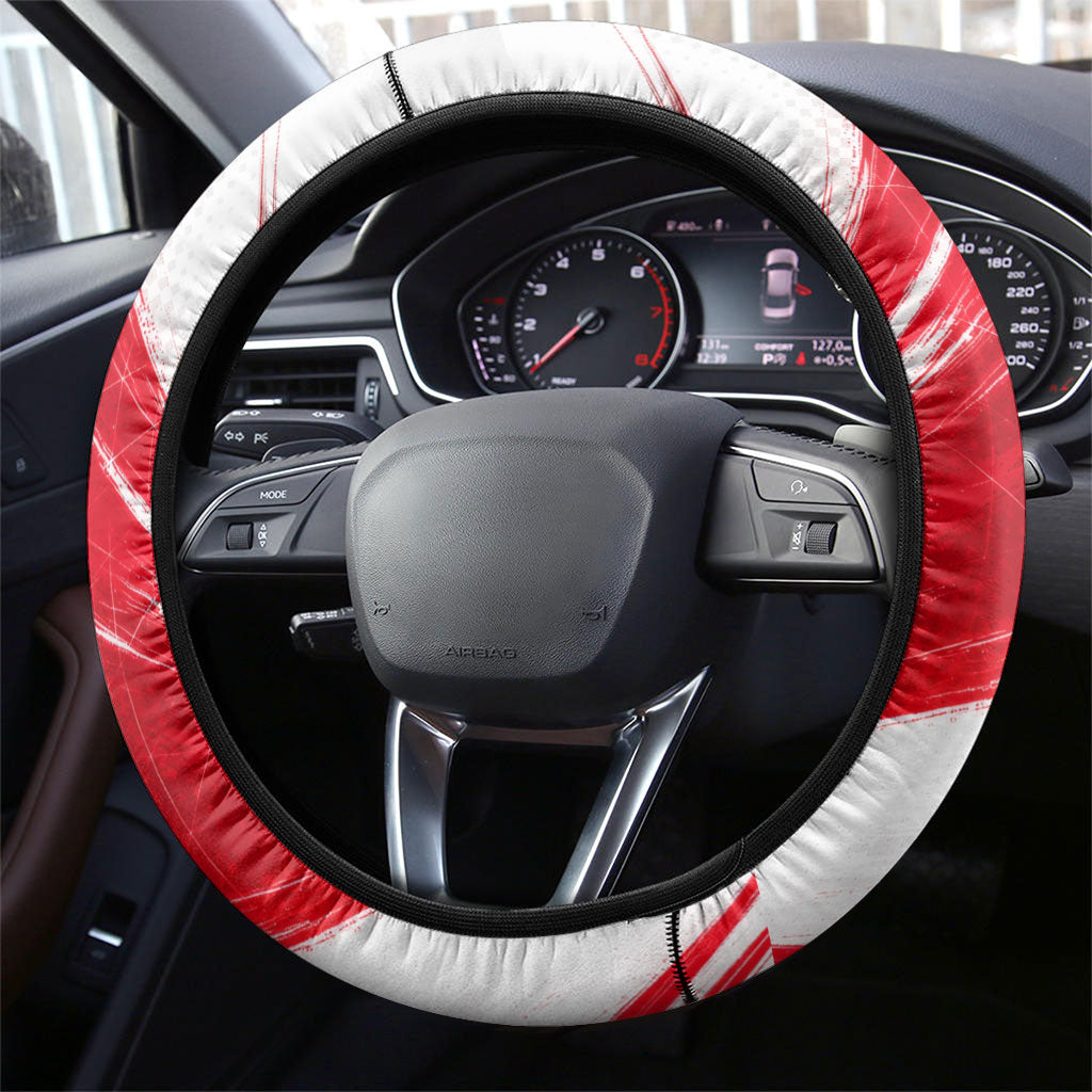 South Korea White Tiger Soccer Steering Wheel Cover Fierce Football Mascot Korean Flag