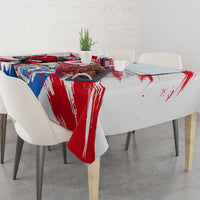 Personalized South Korea White Tiger Soccer Tablecloth Fierce Football Mascot Korean Flag