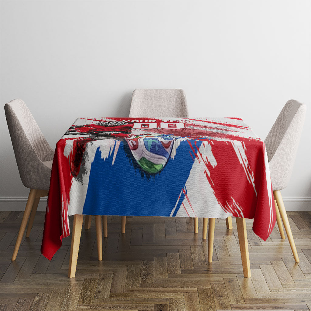 Personalized South Korea White Tiger Soccer Tablecloth Fierce Football Mascot Korean Flag