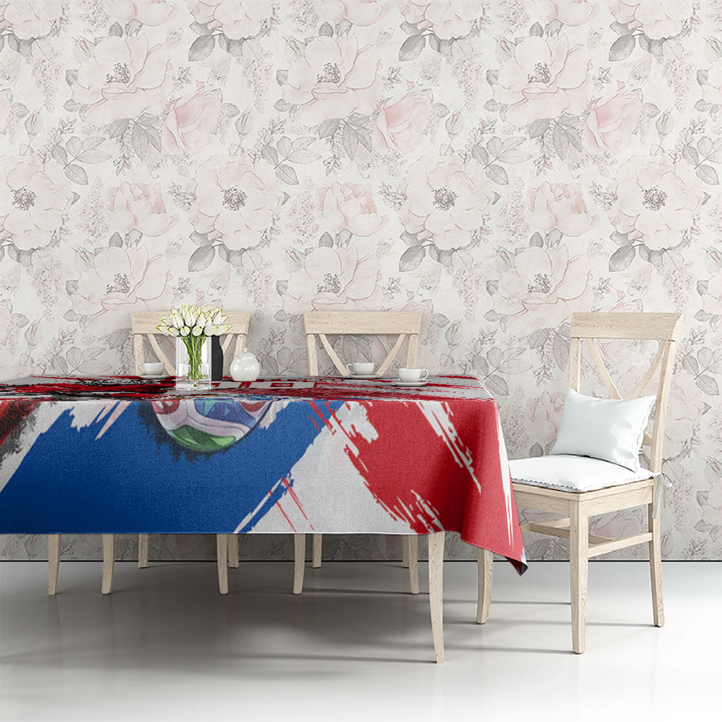 Personalized South Korea White Tiger Soccer Tablecloth Fierce Football Mascot Korean Flag