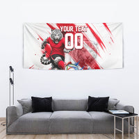 Personalized South Korea White Tiger Soccer Tapestry Fierce Football Mascot Korean Flag