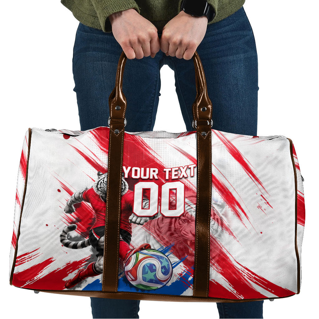 Personalized South Korea White Tiger Soccer Travel Bag Fierce Football Mascot Korean Flag