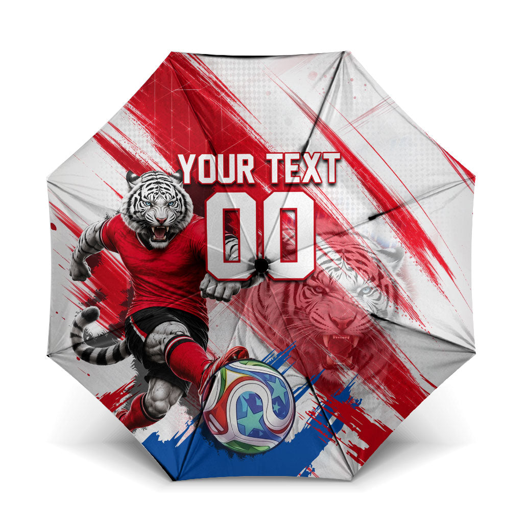 Personalized South Korea White Tiger Soccer Umbrella Fierce Football Mascot Korean Flag