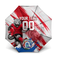 Personalized South Korea White Tiger Soccer Umbrella Fierce Football Mascot Korean Flag