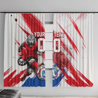 Personalized South Korea White Tiger Soccer Window Curtain Fierce Football Mascot Korean Flag