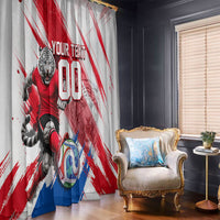 Personalized South Korea White Tiger Soccer Window Curtain Fierce Football Mascot Korean Flag