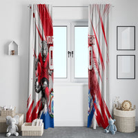 Personalized South Korea White Tiger Soccer Window Curtain Fierce Football Mascot Korean Flag
