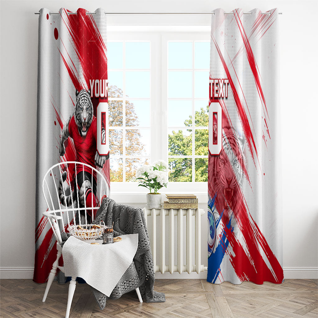 Personalized South Korea White Tiger Soccer Window Curtain Fierce Football Mascot Korean Flag