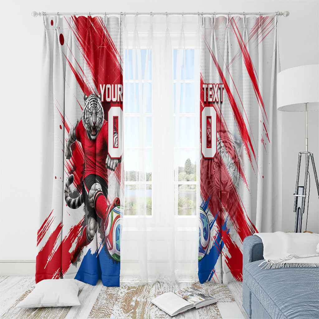 Personalized South Korea White Tiger Soccer Window Curtain Fierce Football Mascot Korean Flag