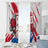 Personalized South Korea White Tiger Soccer Window Curtain Fierce Football Mascot Korean Flag