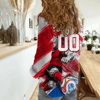 Personalized South Korea White Tiger Soccer Women Casual Shirt Fierce Football Mascot Korean Flag
