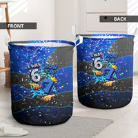 7th Birthday Boys Laundry Basket I was 6 Now Im 7 Gaming And Tech Theme