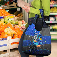 7th Birthday Boys Grocery Bag I was 6 Now Im 7 Gaming And Tech Theme