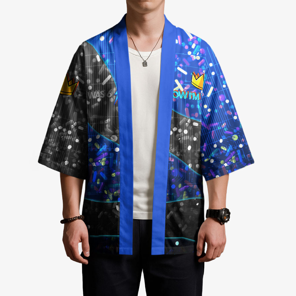 7th Birthday Boys Kimono I was 6 Now Im 7 Gaming And Tech Theme