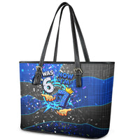 7th Birthday Boys Leather Tote Bag I was 6 Now Im 7 Gaming And Tech Theme