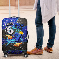 7th Birthday Boys Luggage Cover I was 6 Now Im 7 Gaming And Tech Theme
