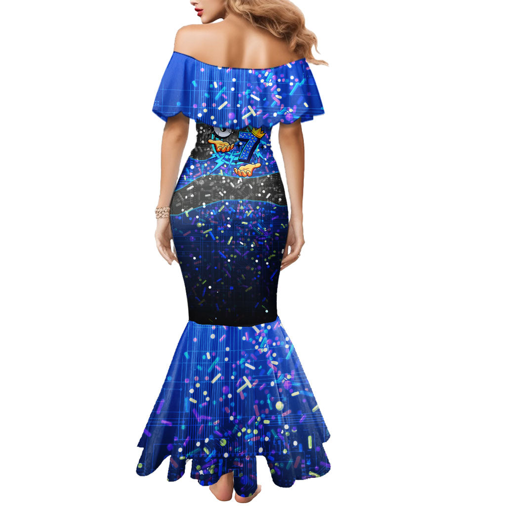 7th Birthday Boys Mermaid Dress I was 6 Now Im 7 Gaming And Tech Theme