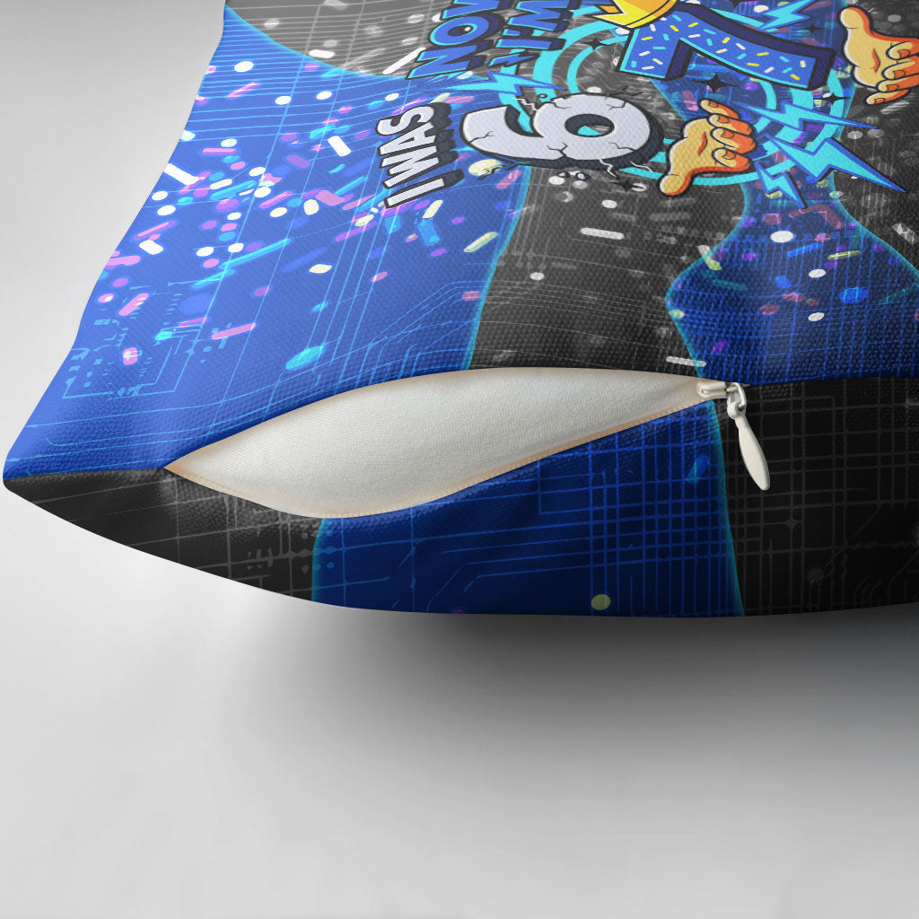 7th Birthday Boys Pillow Cover I was 6 Now Im 7 Gaming And Tech Theme