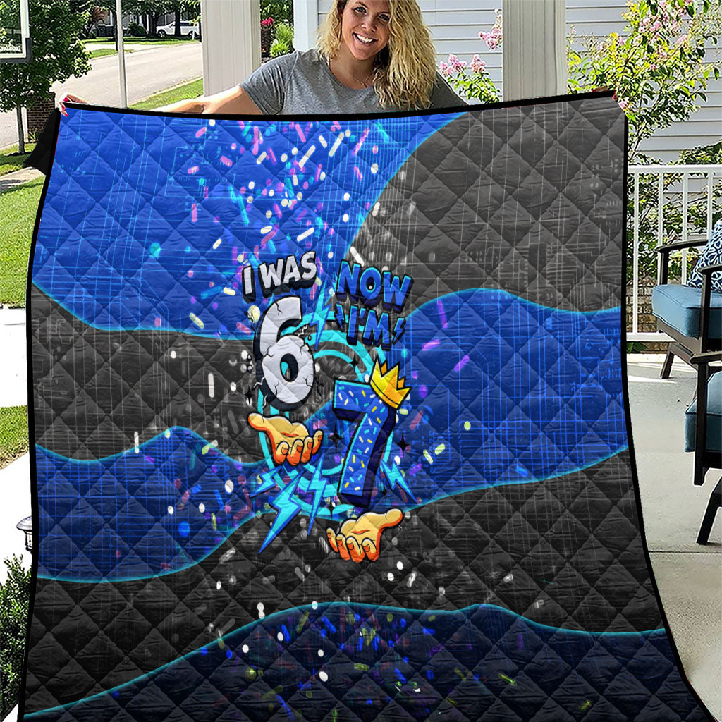 7th Birthday Boys Quilt I was 6 Now Im 7 Gaming And Tech Theme