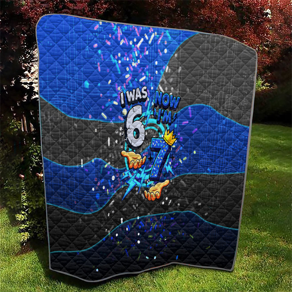7th Birthday Boys Quilt I was 6 Now Im 7 Gaming And Tech Theme