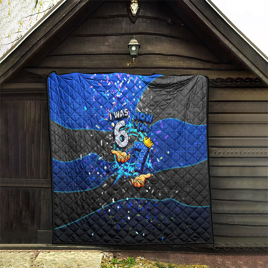 7th Birthday Boys Quilt I was 6 Now Im 7 Gaming And Tech Theme