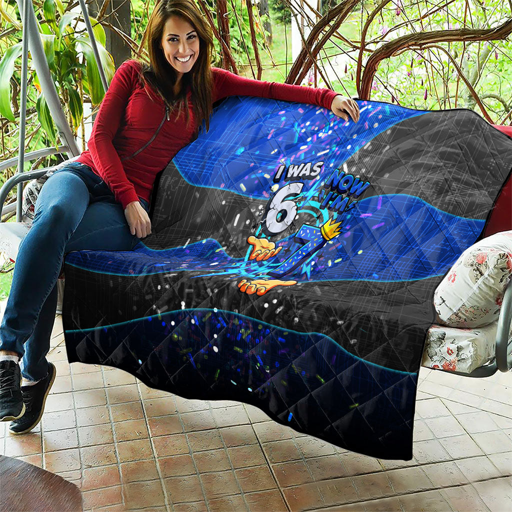 7th Birthday Boys Quilt I was 6 Now Im 7 Gaming And Tech Theme
