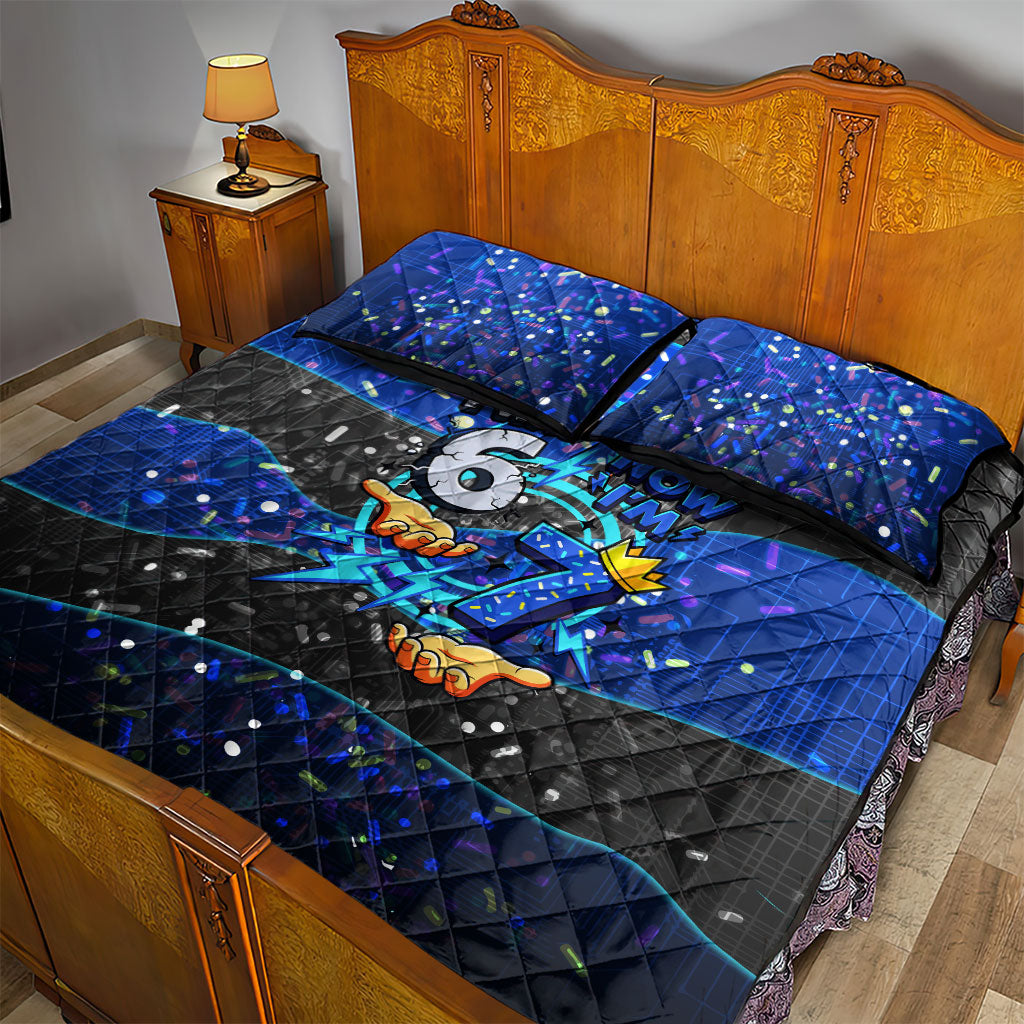 7th Birthday Boys Quilt Bed Set I was 6 Now Im 7 Gaming And Tech Theme