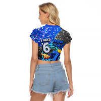 7th Birthday Boys Raglan Cropped T Shirt I was 6 Now Im 7 Gaming And Tech Theme