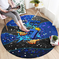 7th Birthday Boys Round Carpet I was 6 Now Im 7 Gaming And Tech Theme