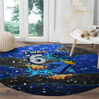 7th Birthday Boys Round Carpet I was 6 Now Im 7 Gaming And Tech Theme