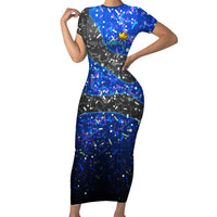 7th Birthday Boys Short Sleeve Bodycon Dress I was 6 Now Im 7 Gaming And Tech Theme