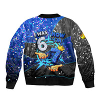7th Birthday Boys Sleeve Zip Bomber Jacket I was 6 Now Im 7 Gaming And Tech Theme