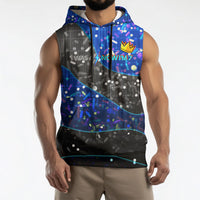 7th Birthday Boys Sleeveless Hoodie I was 6 Now Im 7 Gaming And Tech Theme