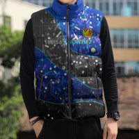 7th Birthday Boys Sleeveless Puffer Jacket I was 6 Now Im 7 Gaming And Tech Theme
