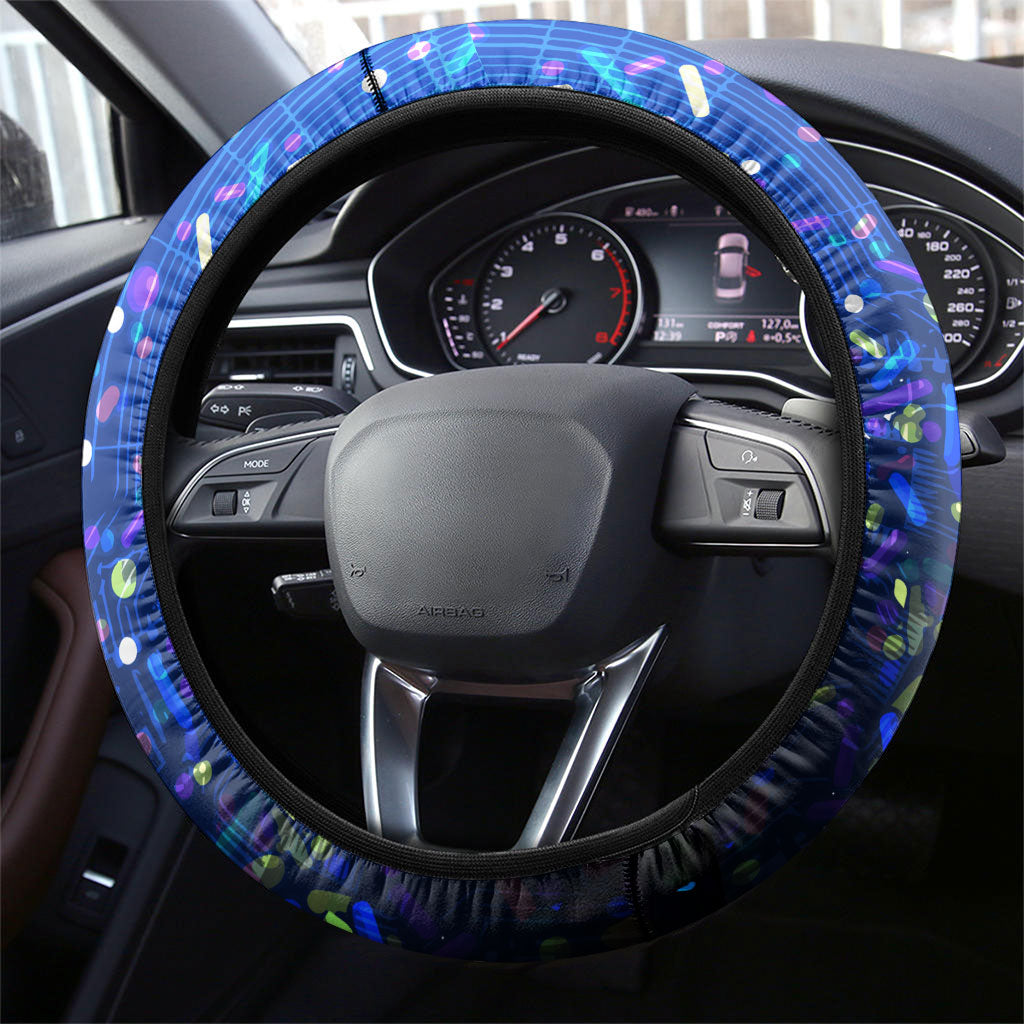 7th Birthday Boys Steering Wheel Cover I was 6 Now Im 7 Gaming And Tech Theme